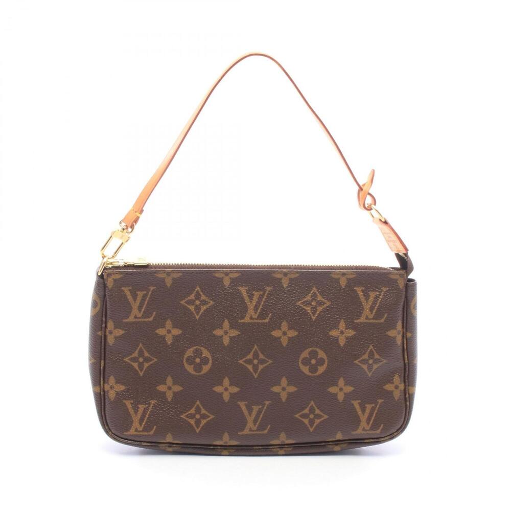 Louis Vuitton Pochette Accessoires Monogram Handbag, Coated Canvas Leather, W...
